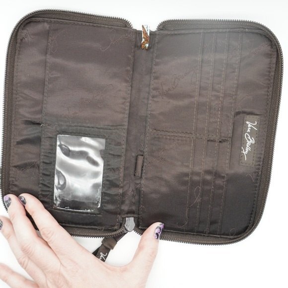 Vera Bradley Java Blue Zip Around Quilted Wallet Clutch - Picture 5 of 8